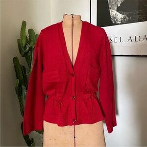 Vintage Red Cardigan Sweater